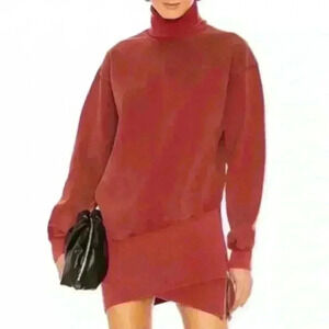 NWT Young, Fabulous & Broke Sweatshirt Mini Dress, Rust, Medium